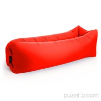 Portable Outdoor Lazy Inflatable Couch Air Sleeping Sofa Lounger Bag Camping Bed (Yellow)   